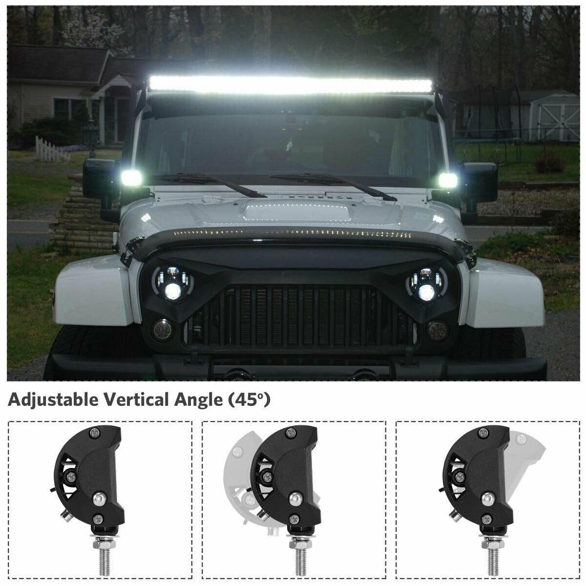 2Pc 4INCH 18W LED Work Light Bar 4WD Off Road SPOT Pods Fog