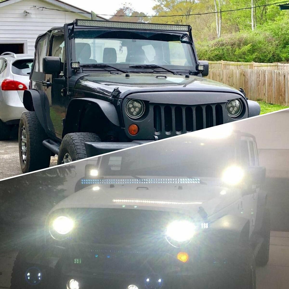 2Pc 4INCH 18W LED Work Light Bar 4WD Off Road SPOT Pods Fog