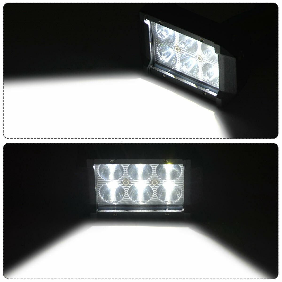 2Pc 4INCH 18W LED Work Light Bar 4WD Off Road SPOT Pods Fog
