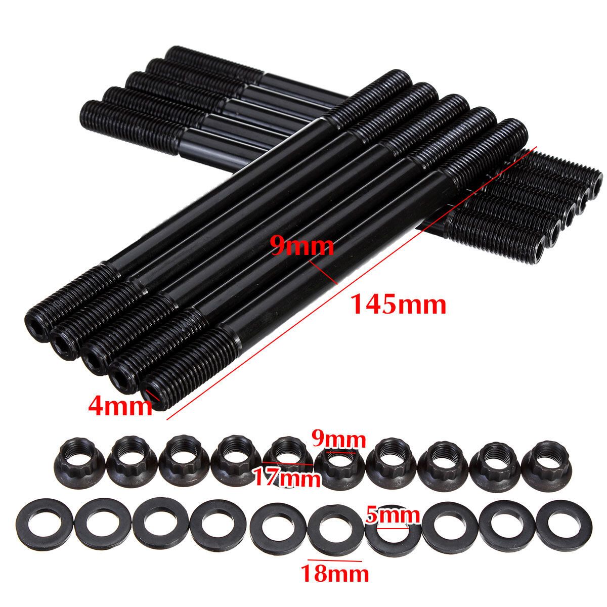 30pcs 1Set Cylinder Head Studs Bolts Nuts Kit For Honda Civic D16Y7 D16Y8 1996-06