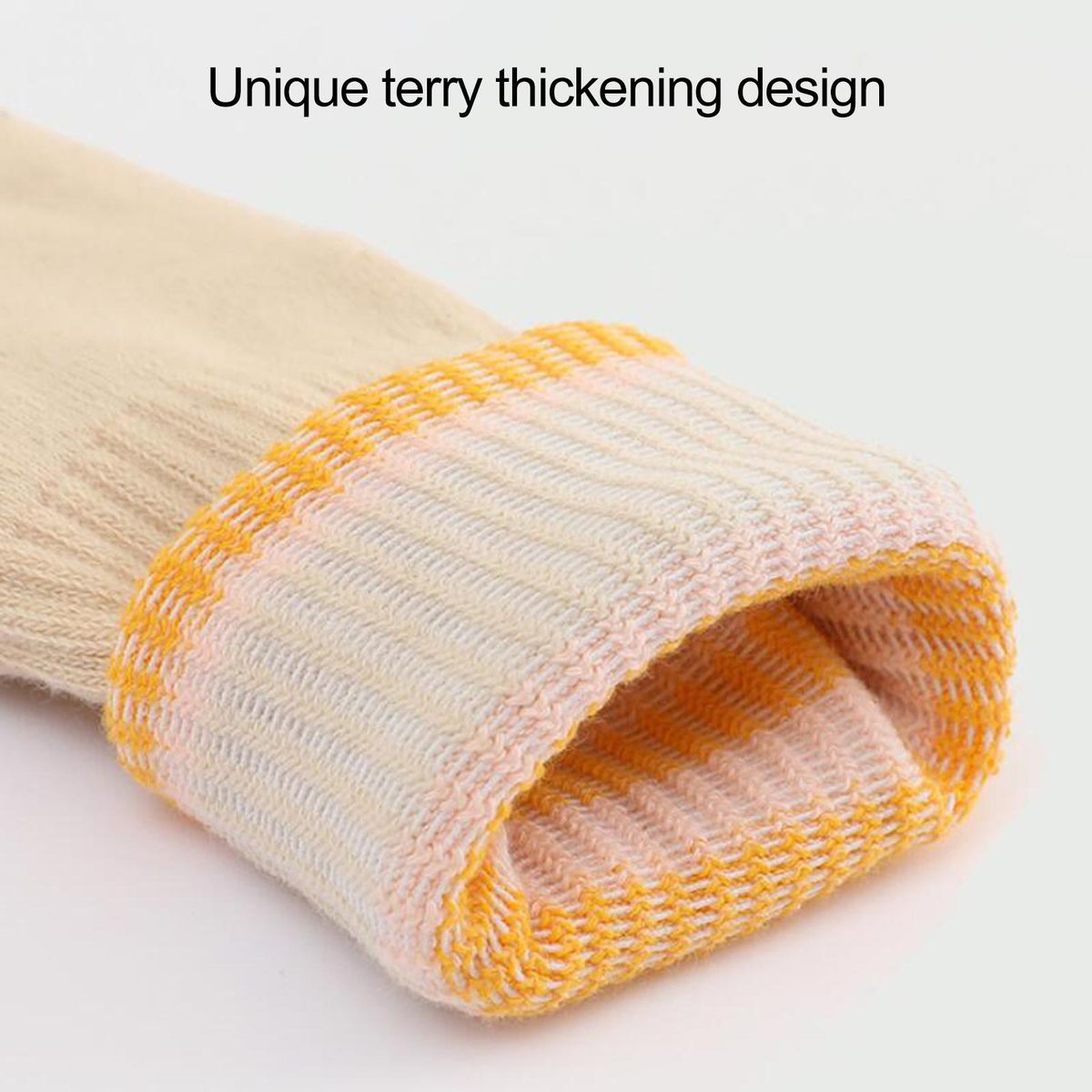 1 Pair Thermal Socks Winter Women Fitness Yoga Long Calf Socks Dark Orange