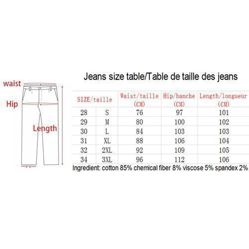 2 PCS Men's Jeans Zipper Ripped Holes Trouser Pants