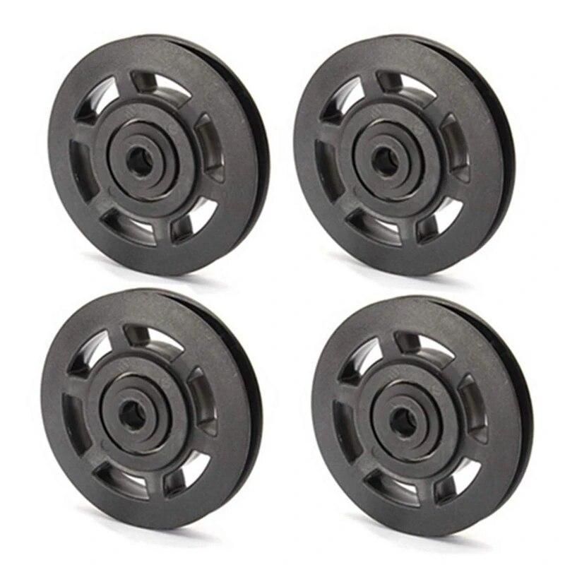 Hot 4Pcs 95mm Universal Bearing Pulley Wheel Cable Fitness Equipments Accessories Gym Equipment Part Wearproof Tool with Long Se