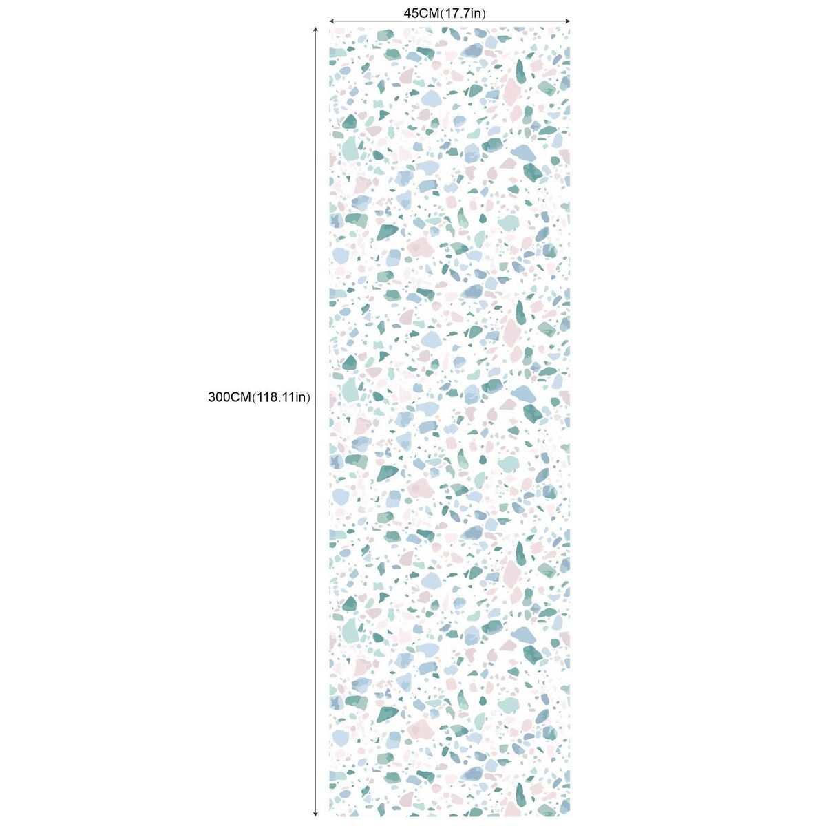 Watercolor Flower Terrazzo Living Room Bedroom Self-Adhesive and Removable Wallpaper (45cm * 300cm)