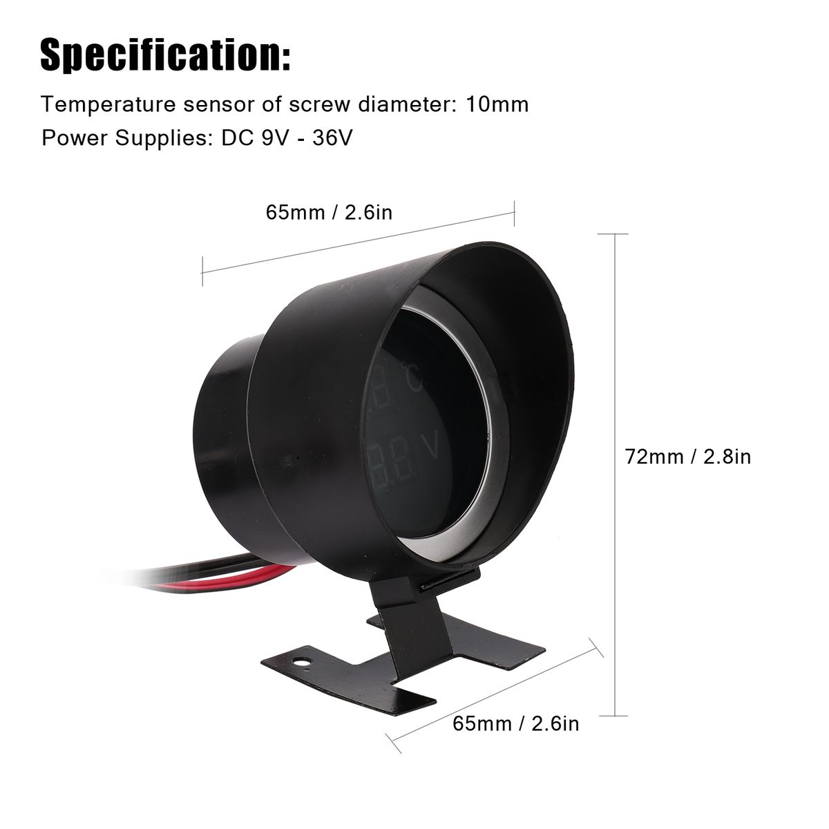 Round LED Digital Car Truck Water Temp Gauge Temperature