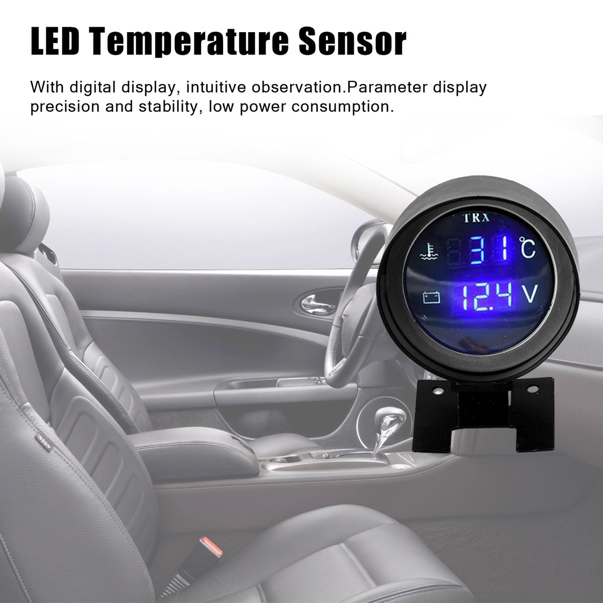 Round LED Digital Car Truck Water Temp Gauge Temperature