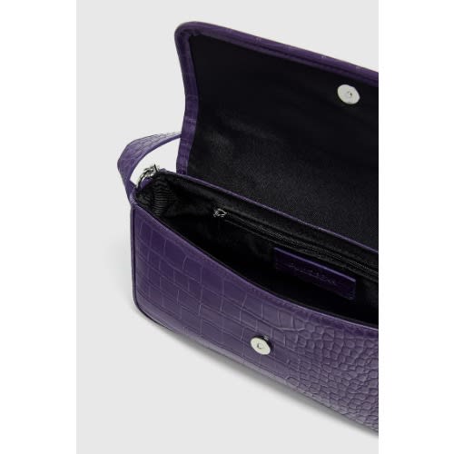 Purple Shoulder Bag With Chain Detail