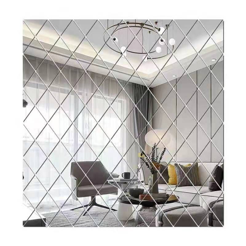Diamonds 3D Mirror Stickers Acrylic Triangles Self-adhesive