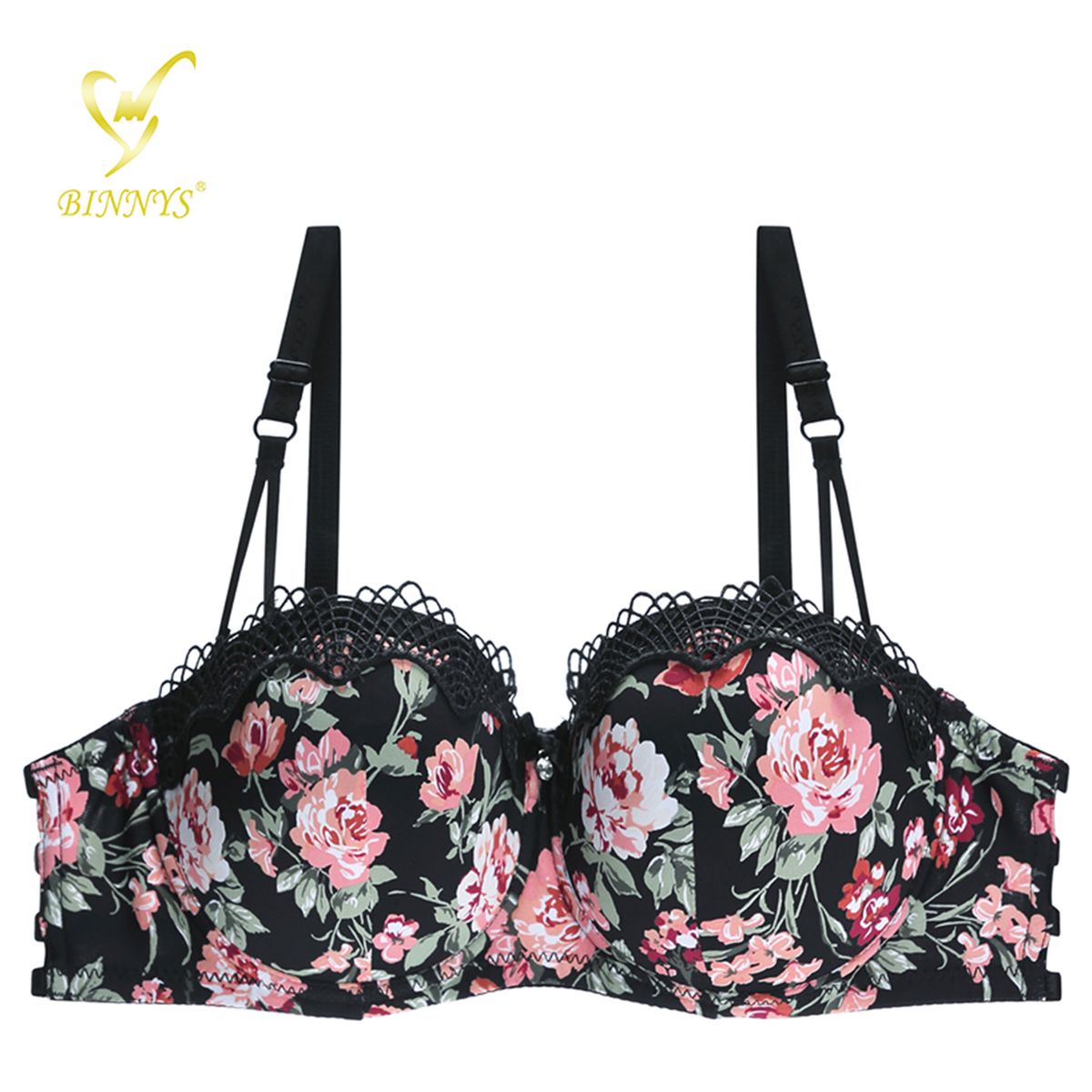 Half Cup Floral Printed Underwired Bra For Women