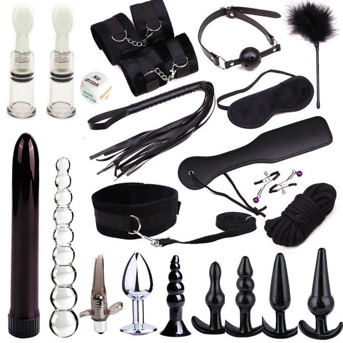 23Pcs/Set Adult Sex Toys With Handcuffs Whip Dildo Vibrator