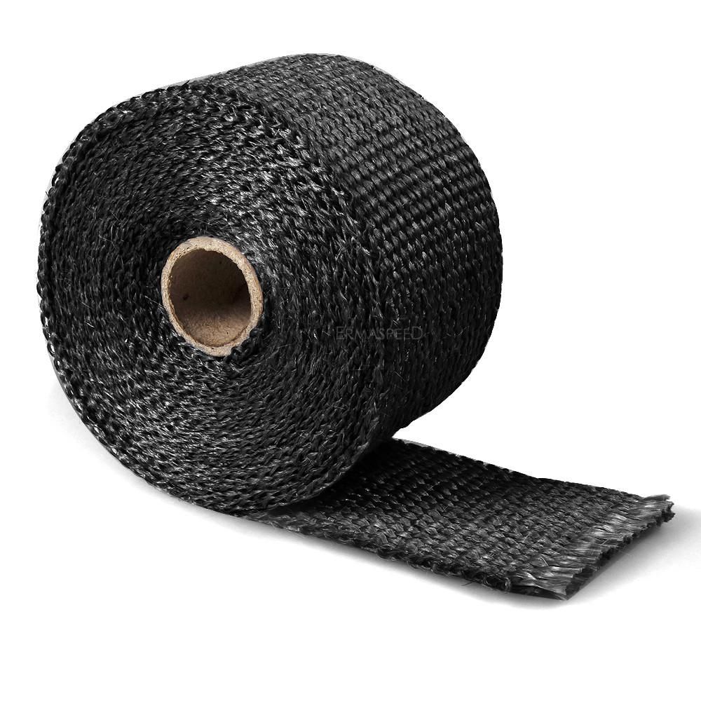 Universal 5M Motorcycle Exhaust Thermal Tape Header Pipe Heat Wrap Tape Fiberglass Thermal Protection with Stainless Ties