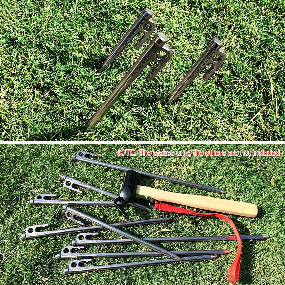 Heavy Duty Steel Tent Stakes Pegs with Hook and Hole Design for Outdoor Backpacking Camping Tent Canopy