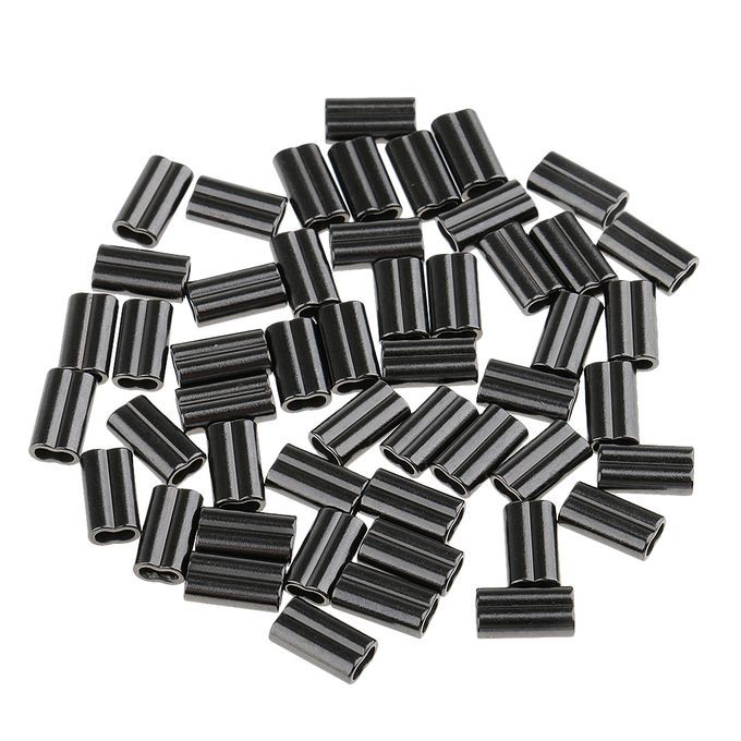 50 Pcs 10mm Double Barrel Crimping Sleeves Copper Tube Connector 0