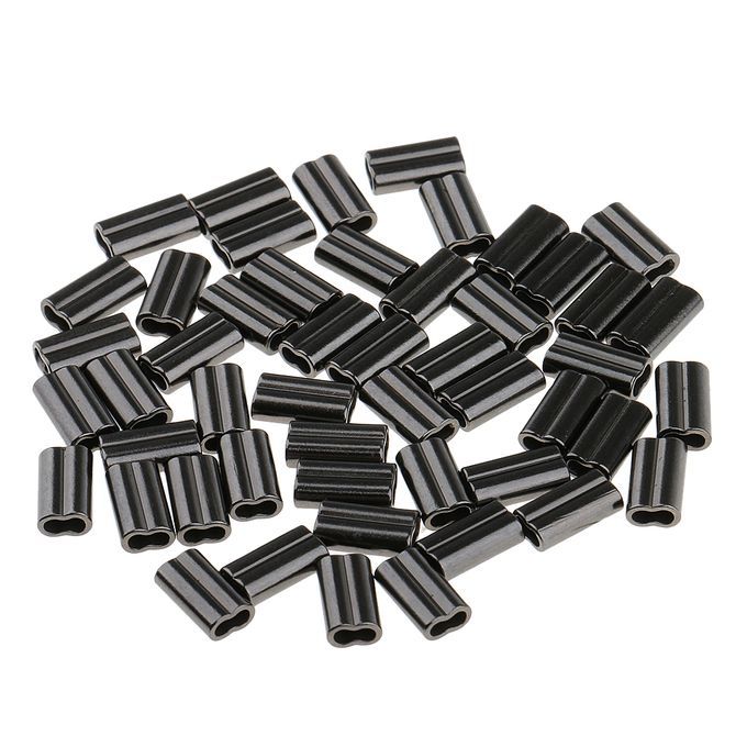 50 Pcs 10mm Double Barrel Crimping Sleeves Copper Tube Connector 0