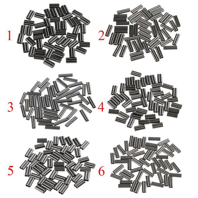 50 Pcs 10mm Double Barrel Crimping Sleeves Copper Tube Connector 0