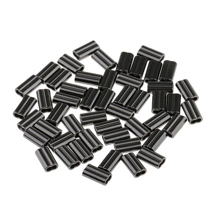 50 Pcs 10mm Double Barrel Crimping Sleeves Copper Tube Connector 0