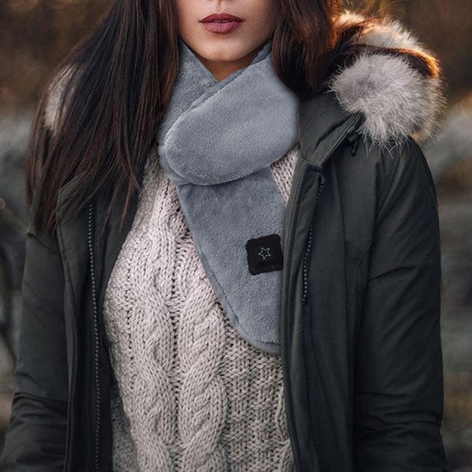 Heated USB Neck Scarf Cold Protection Adjustable For Winter Camping