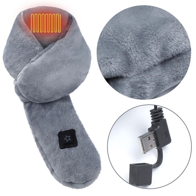 Heated USB Neck Scarf Cold Protection Adjustable For Winter Camping
