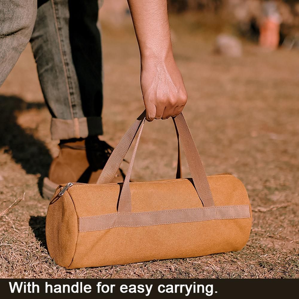 Outdoor Camping Tent Peg Ground Nail Storage Bag Tent Hammer Long Ground Nail Storage Bag Portable Canvas Tent Install Tools Organizer