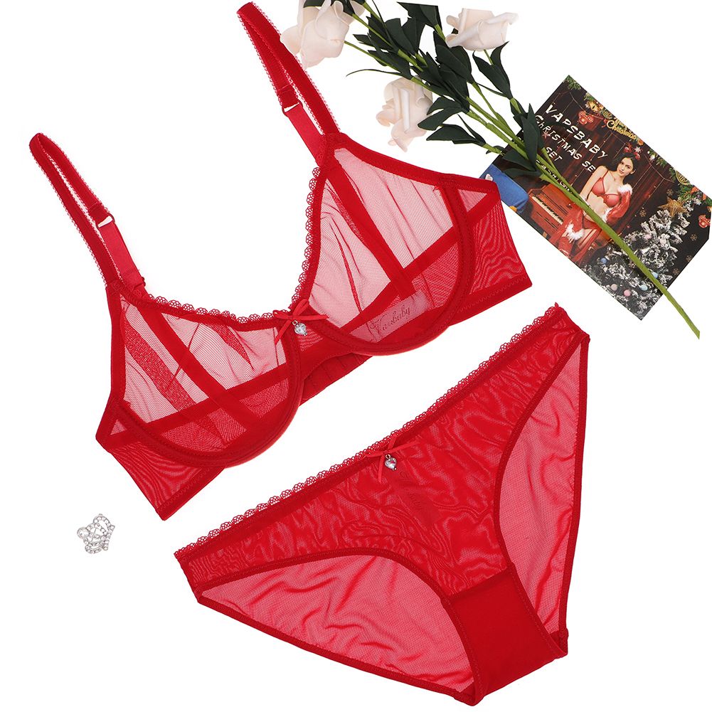 Women See-Through Lace  Transparent Everyday Bra And   Open Cup