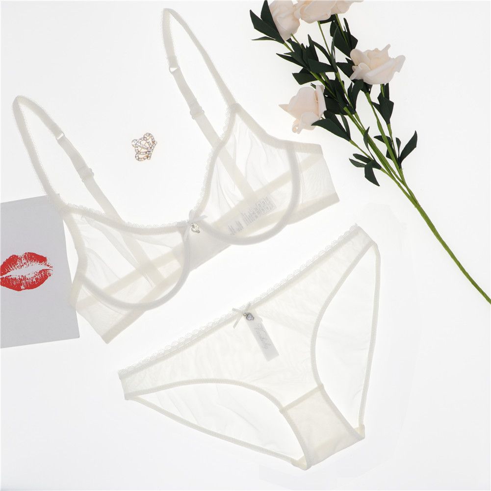 Women See-Through Lace  Transparent Everyday Bra And   Open Cup