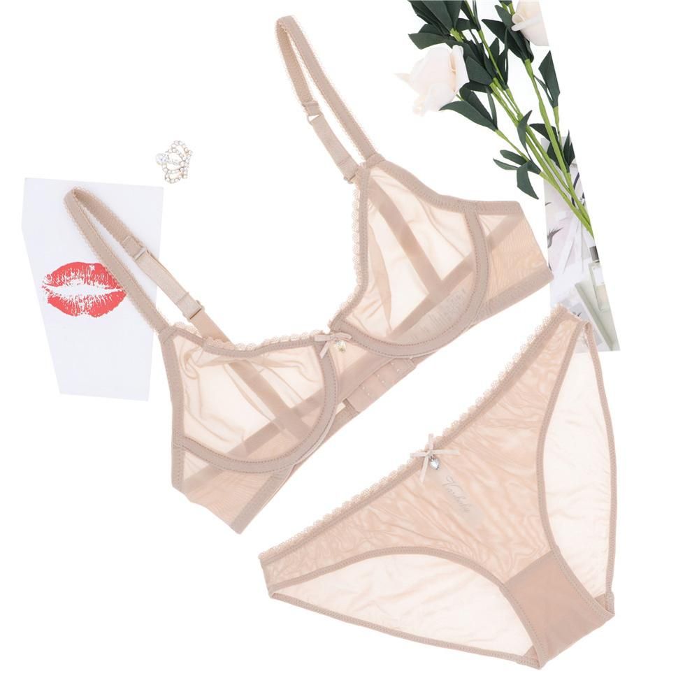 Women See-Through Lace  Transparent Everyday Bra And   Open Cup