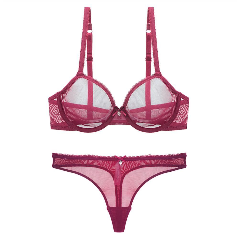 Women See-Through Lace  Transparent Everyday Bra And   Open Cup