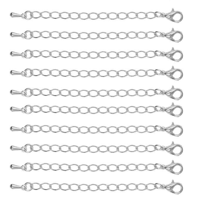 10Pcs/Lot Alloy Extended Extension Chain For Necklace DIY Jewelry