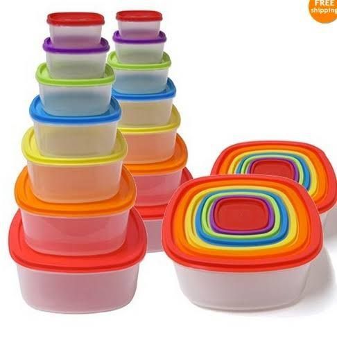 7 Pcs- Set Of Fridge Food Storage Plastic Containers