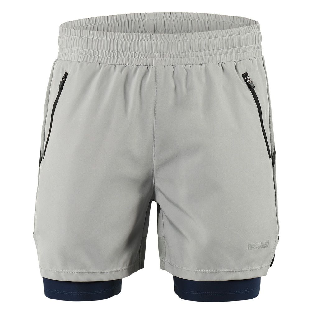 Men 2 In 1 Running Shorts Quick Drying Breathable Active