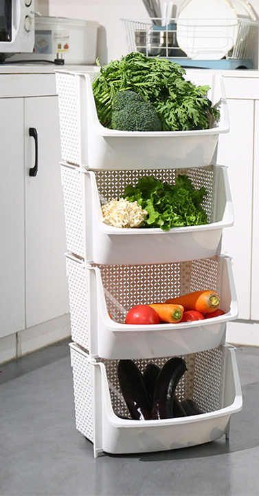 Fruit And Vegetable Rack ( Plastic Storage) 4 Layers Rack