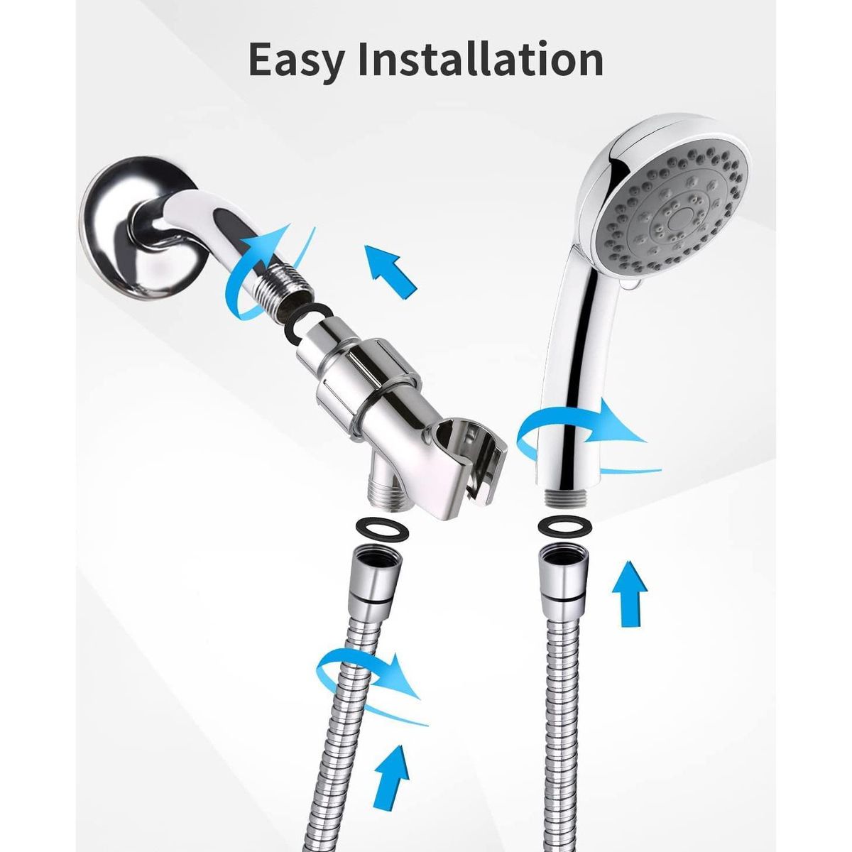 High Pressure Shower Head with Pause Mode and Massage Spa,