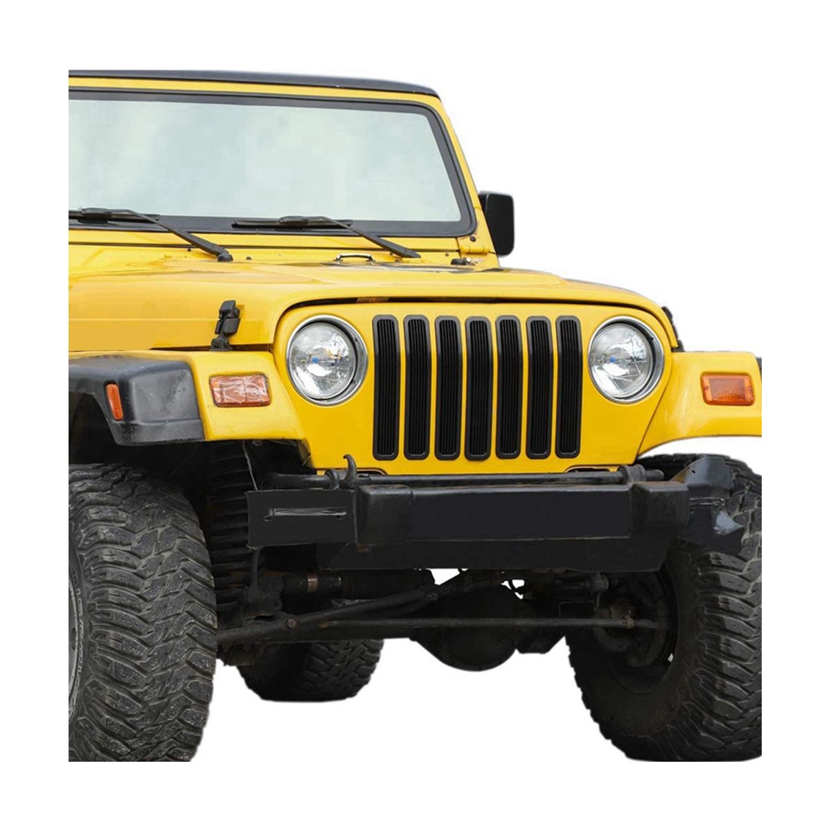 7Pcs Front Mesh Grille Inserts for Wrangler TJ &