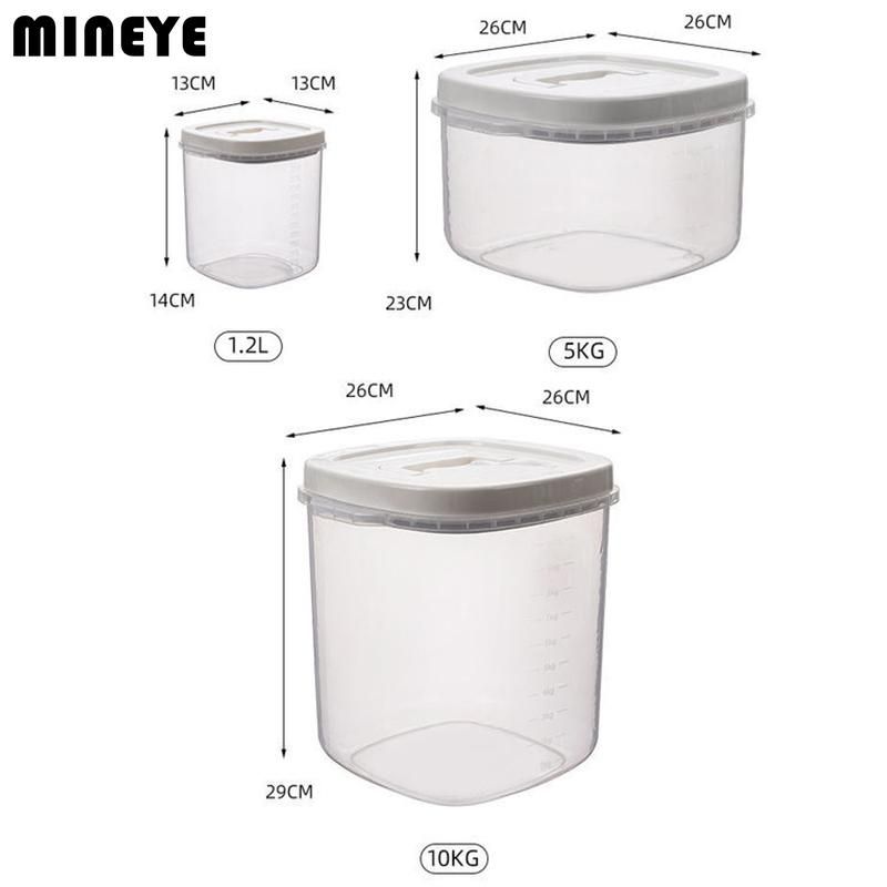 Transparent Rice Bucket Insect-proof Moisture-proof Sealed Flour Storage Containers Kitchen Grains Pet Dog Food Storage Box