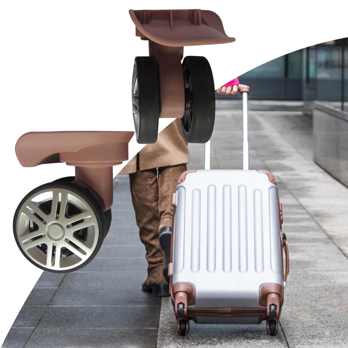 2Pcs Luggage Wheels Suitcase Casters Replacement Swivels