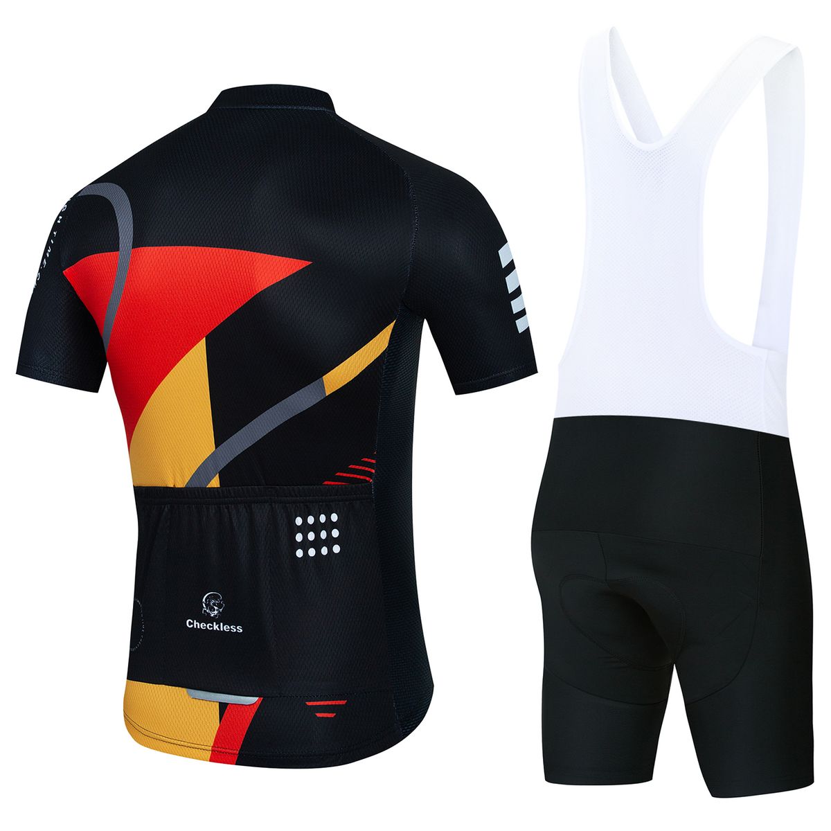 Black Summer Short Sleeve Cycling Jersey Quick Dry Road Bike Set