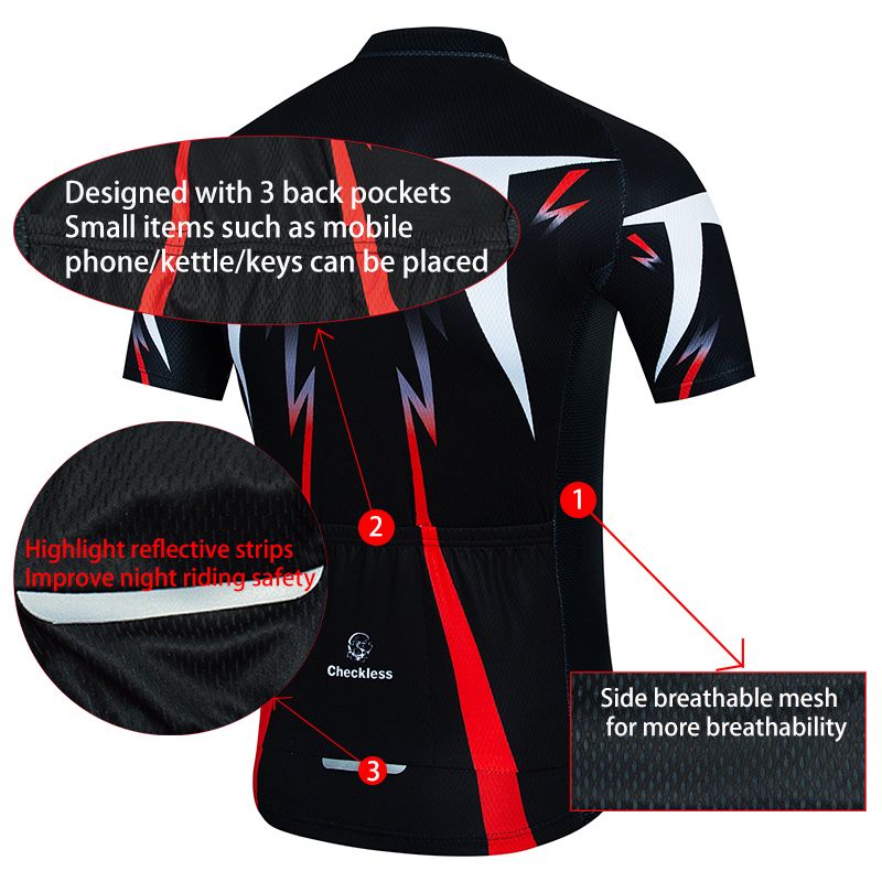 Black Summer Short Sleeve Cycling Jersey Quick Dry Road Bike Set