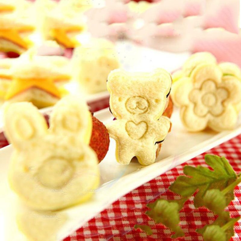 Sandwich Cutter 3PCS Japanese  KAWAII  Bread Cheese Meat Food Cutter  Form Maker  FOR Kid's  Bento Lunch Box