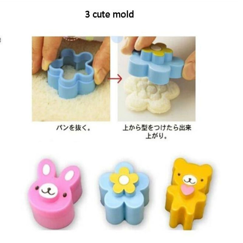 Sandwich Cutter 3PCS Japanese  KAWAII  Bread Cheese Meat Food Cutter  Form Maker  FOR Kid's  Bento Lunch Box