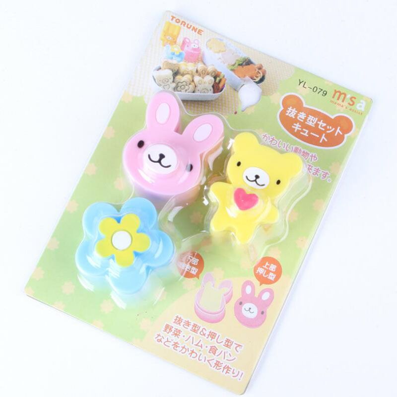 Sandwich Cutter 3PCS Japanese  KAWAII  Bread Cheese Meat Food Cutter  Form Maker  FOR Kid's  Bento Lunch Box
