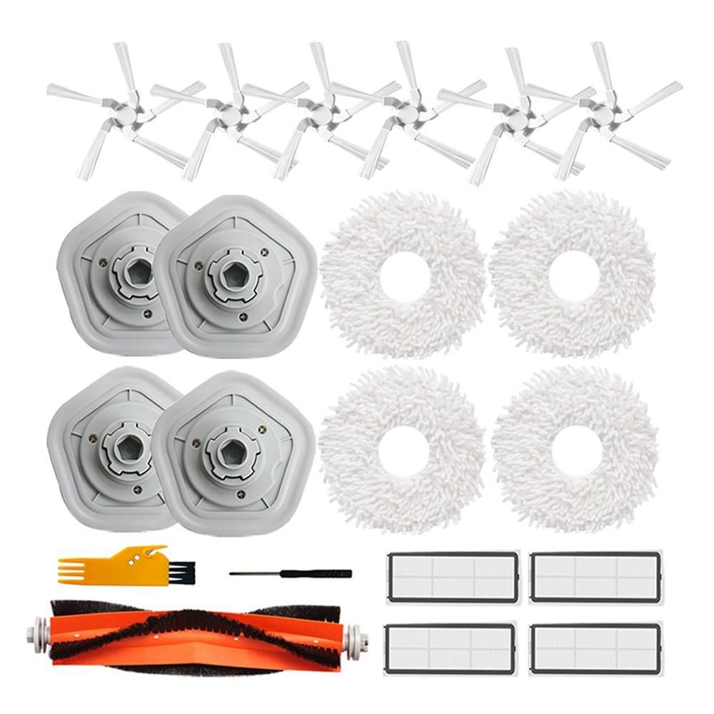 21Pcs Washable HEPA Filter Mop Cloth Main Side Brush