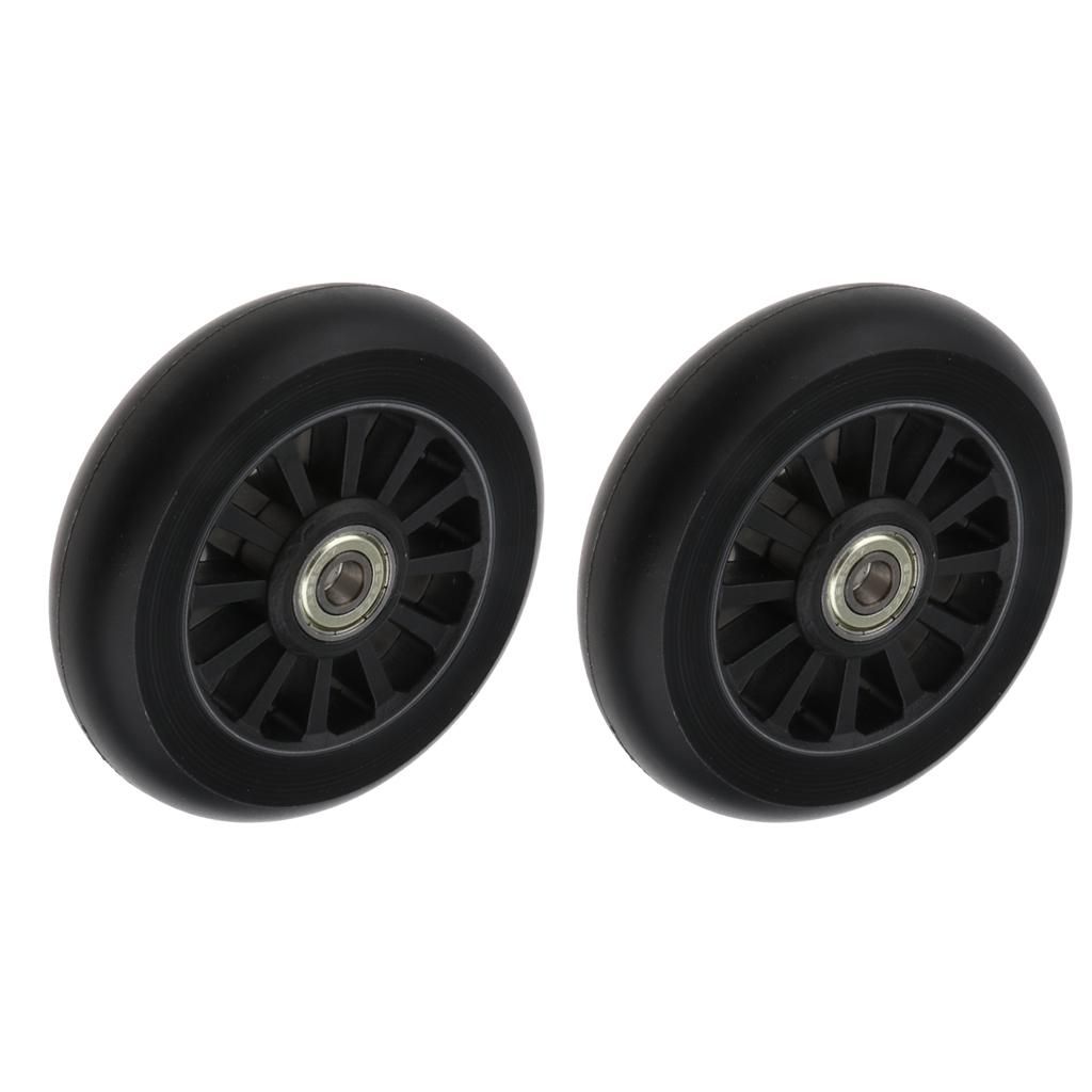 2pcs PU Scooter Wheels Speed Skates Trolley Wheels Black