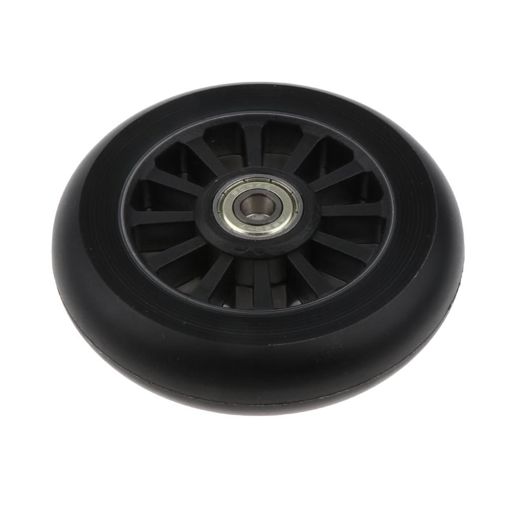 2pcs PU Scooter Wheels Speed Skates Trolley Wheels Black