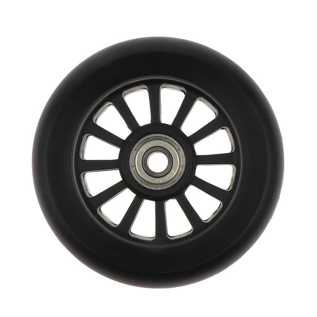 2pcs PU Scooter Wheels Speed Skates Trolley Wheels Black