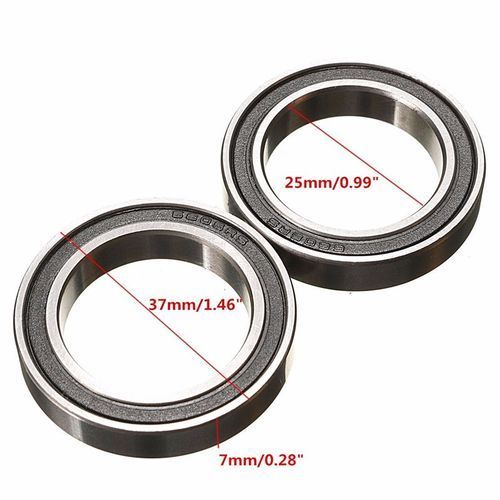 2PCS 6805N 25X37X7mm 2RS Bicycle Ball Bearing Rubber Sealed