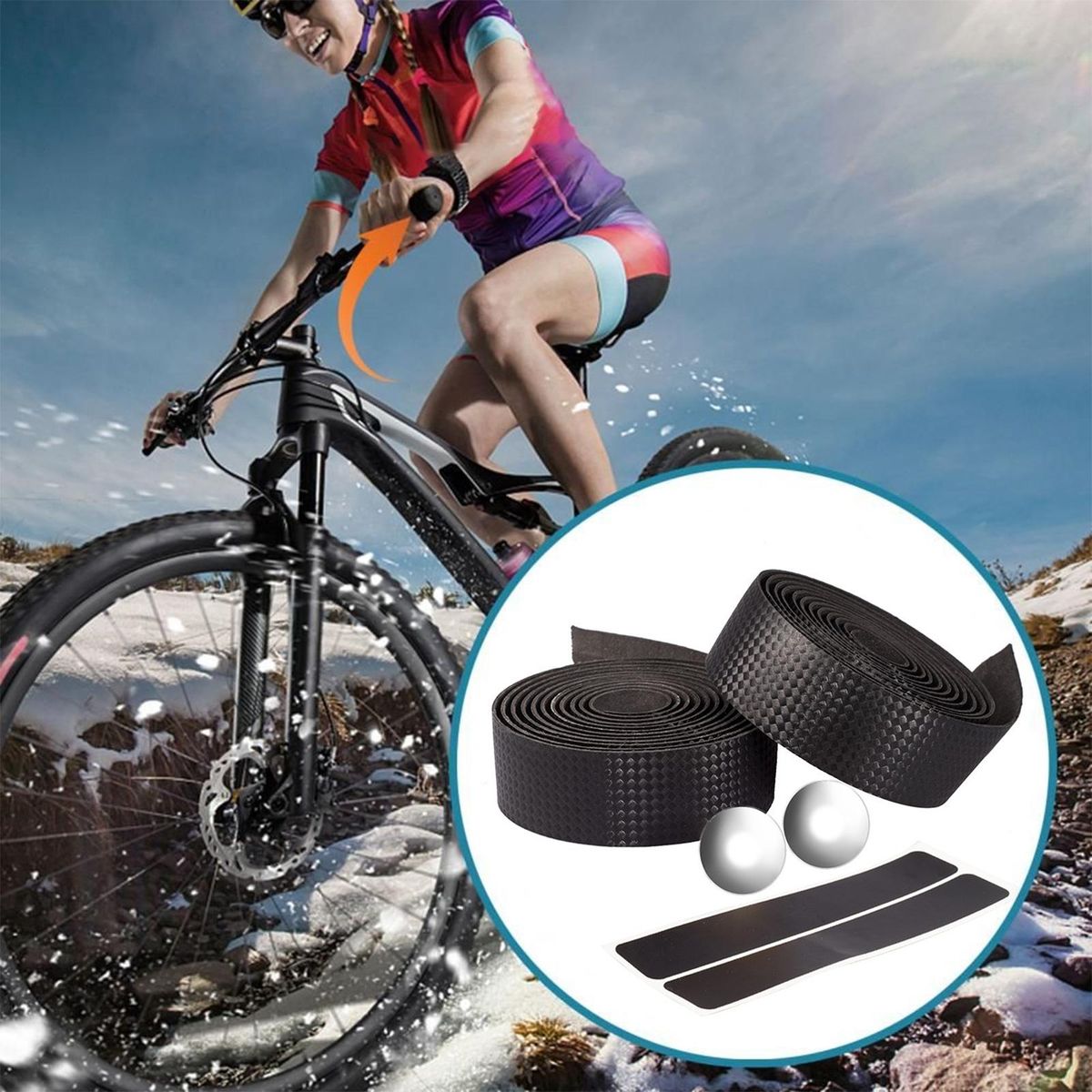 1 Set Bike Handle Wrap Comfortable Ride Bicycle Handlebar Tape Black