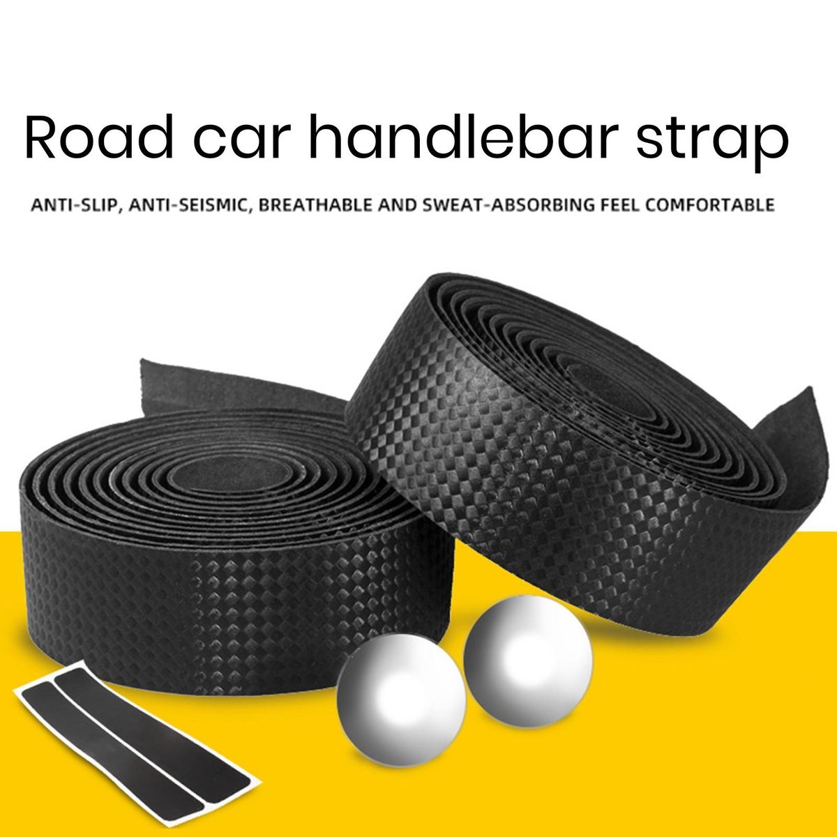 1 Set Bike Handle Wrap Comfortable Ride Bicycle Handlebar Tape Black