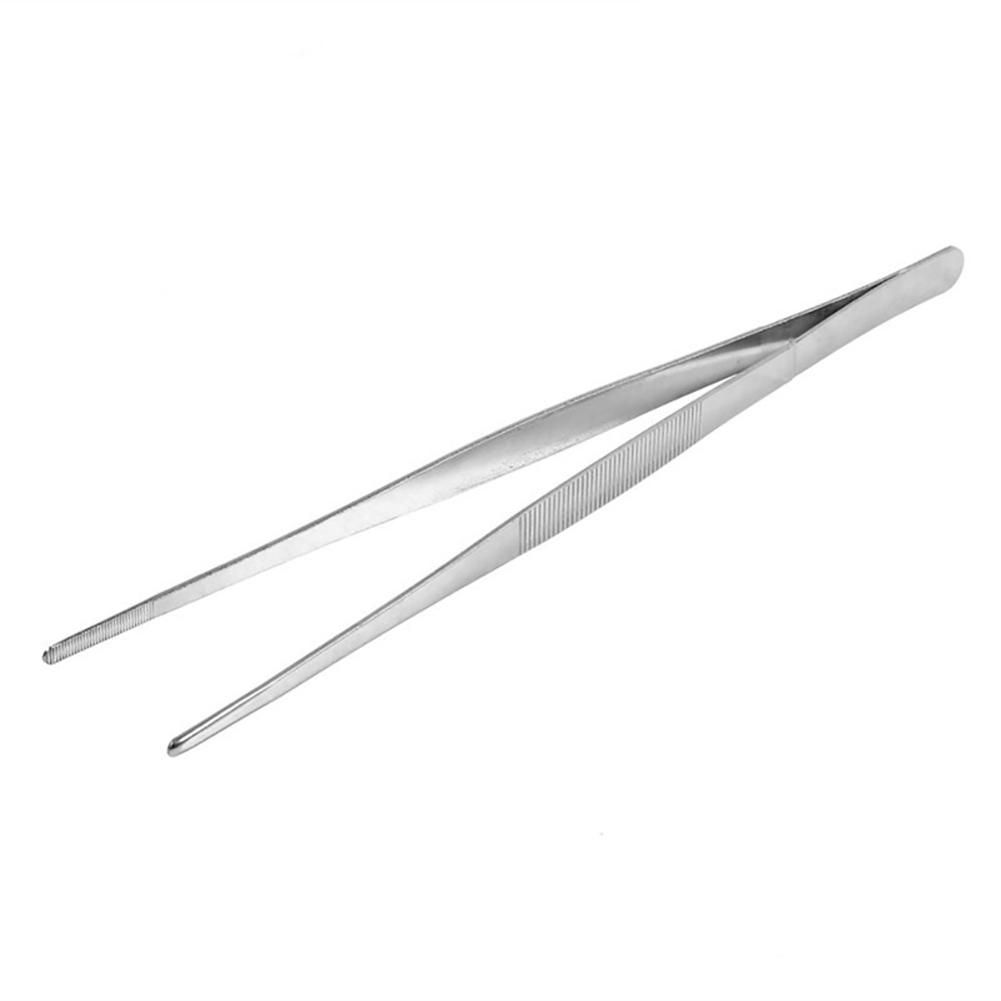 16/20/25/30cm Toothed Tweezers Stainless Steel Long Food