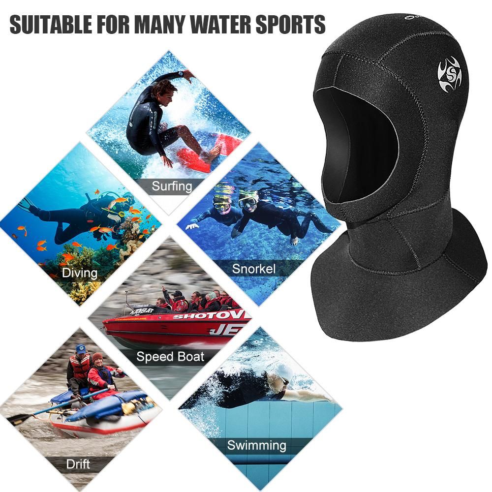 3mm Thermal Neoprene Diving Hood Wetsuit Hat Warm Diving Cap for Water Sports