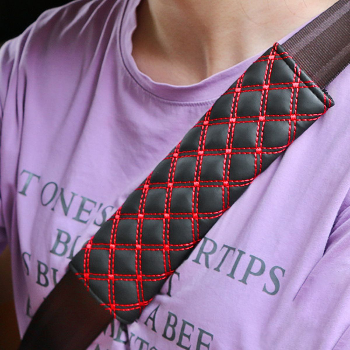 1 Pair Seat Belt Pad Seat Belt Shoulder Cushion Red